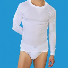 Camisetas térmicas caballero manga larga 100% algodón cuello redondo