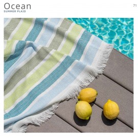 Summer Plaid Ocean Algodón Acrílico De Euromant Textil