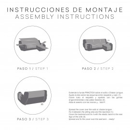 Funda De Sofá Chaise Longue Práctica Acolchada NORUEGA Eysa