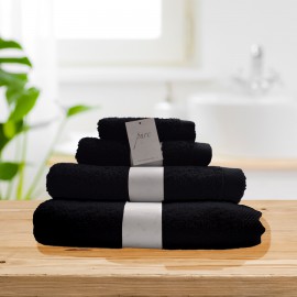 Pure black 100% cotton towel